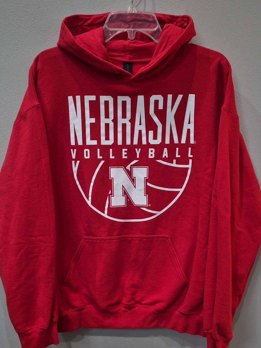 NCAA Nebraska Cornhuskers Volleyball Red Hoodie Sweatshirt Mens L Unisex Fan